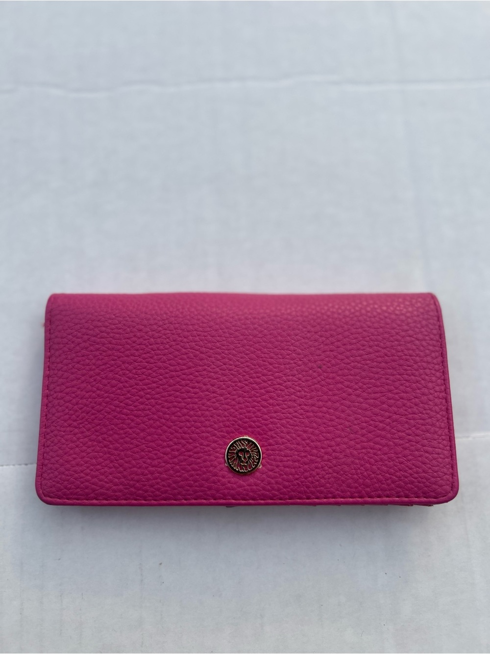 Anne Klein Slim Bifold Flap Wallet in Hot Pink / Fuchsia